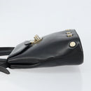 Salvatore Ferragamo Hand Bag Leather 2way Black Gold Auth bs30800-4