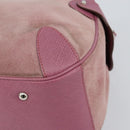 Salvatore Ferragamo Gancini Hand Bag Suede Leather Pink Silver Auth bs30801-16