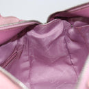 Salvatore Ferragamo Gancini Hand Bag Suede Leather Pink Silver Auth bs30801-19