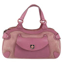 Salvatore Ferragamo Gancini Hand Bag Suede Leather Pink Silver Auth bs30801-13