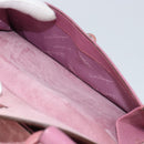 Salvatore Ferragamo Gancini Hand Bag Suede Leather Pink Silver Auth bs30801-23