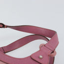 Salvatore Ferragamo Gancini Hand Bag Suede Leather Pink Silver Auth bs30801-14