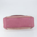 Salvatore Ferragamo Gancini Hand Bag Suede Leather Pink Silver Auth bs30801-5