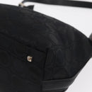 Salvatore Ferragamo Gancini Shoulder Bag Leather Nylon Black Silver Auth bs30802-11