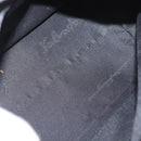 Salvatore Ferragamo Gancini Shoulder Bag Leather Nylon Black Silver Auth bs30802-16