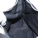 Salvatore Ferragamo Gancini Shoulder Bag Leather Nylon Black Silver Auth bs30802-18