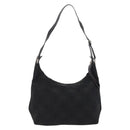 Salvatore Ferragamo Gancini Shoulder Bag Leather Nylon Black Silver Auth bs30802-3