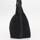 Salvatore Ferragamo Gancini Shoulder Bag Leather Nylon Black Silver Auth bs30802-5