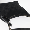 Salvatore Ferragamo Gancini Shoulder Bag Leather Nylon Black Silver Auth bs30802-6