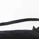 Salvatore Ferragamo Gancini Shoulder Bag Leather Nylon Black Silver Auth bs30802-8