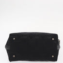 Salvatore Ferragamo Gancini Shoulder Bag Leather Nylon Black Silver Auth bs30802-9