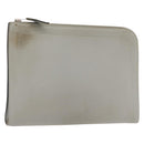 HERMES Zip Tablet Clutch Bag Epsom Gray Auth bs30803-1