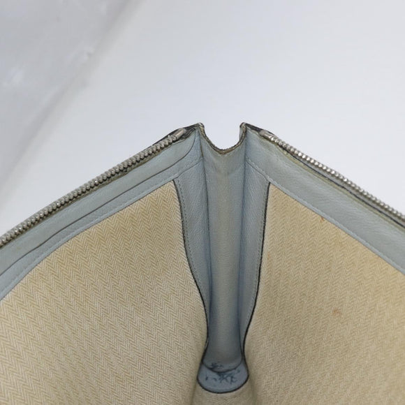 HERMES Zip Tablet Clutch Bag Epsom Gray Auth bs30803