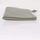 HERMES Zip Tablet Clutch Bag Epsom Gray Auth bs30803-3