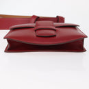 HERMES Waist Bag Leather Red Silver Auth bs30804-10