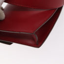 HERMES Waist Bag Leather Red Silver Auth bs30804-13