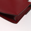 HERMES Waist Bag Leather Red Silver Auth bs30804-14