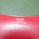 HERMES Waist Bag Leather Red Silver Auth bs30804-17