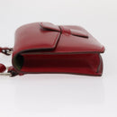 HERMES Waist Bag Leather Red Silver Auth bs30804-5