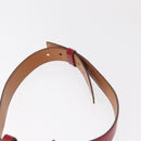 HERMES Waist Bag Leather Red Silver Auth bs30804-8
