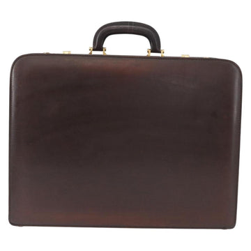 LOEWE Trunk Case Leather Brown Gold Auth bs30805 - 0