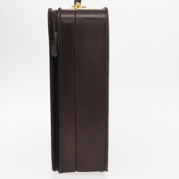 LOEWE Trunk Case Leather Brown Gold Auth bs30805