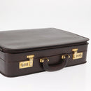 LOEWE Trunk Case Leather Brown Gold Auth bs30805-6
