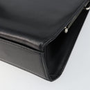 VALENTINO Shoulder Bag Leather Black Gold Auth bs30807-15