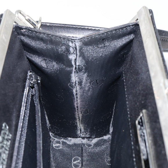 VALENTINO Shoulder Bag Leather Black Gold Auth bs30807