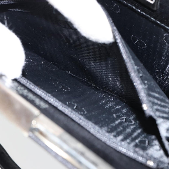 VALENTINO Shoulder Bag Leather Black Gold Auth bs30807