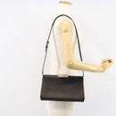 VALENTINO Shoulder Bag Leather Black Gold Auth bs30807-21