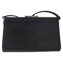 VALENTINO Shoulder Bag Leather Black Gold Auth bs30807-2