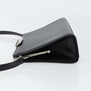 VALENTINO Shoulder Bag Leather Black Gold Auth bs30807-4