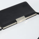 VALENTINO Shoulder Bag Leather Black Gold Auth bs30807-6