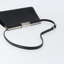 VALENTINO Shoulder Bag Leather Black Gold Auth bs30807-7