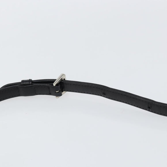 VALENTINO Shoulder Bag Leather Black Gold Auth bs30807