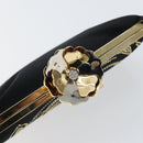 VALENTINO Hand Bag Satin Brown Gold Auth bs30808-11