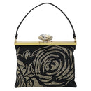 VALENTINO Hand Bag Satin Brown Gold Auth bs30808-13