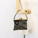 VALENTINO Hand Bag Satin Brown Gold Auth bs30808-20