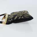 VALENTINO Hand Bag Satin Brown Gold Auth bs30808-4