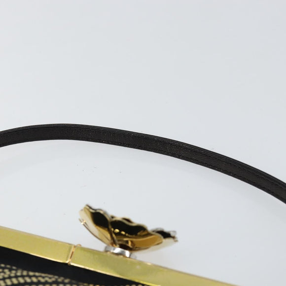 VALENTINO Hand Bag Satin Brown Gold Auth bs30808