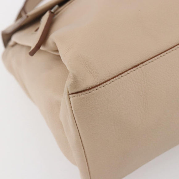 GIVENCHY Hand Bag Leather 2way Baby Blue Silver Auth bs30809