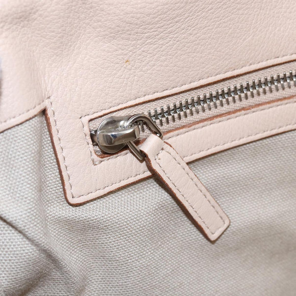 GIVENCHY Hand Bag Leather 2way Baby Blue Silver Auth bs30809