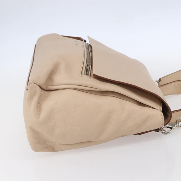 GIVENCHY Hand Bag Leather 2way Baby Blue Silver Auth bs30809