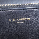 SAINT LAURENT Y Logo Long Wallet Leather Black Gold Auth bs30811-18