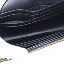 SAINT LAURENT Y Logo Long Wallet Leather Black Gold Auth bs30811-19