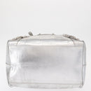 BALENCIAGA Grease Hand Bag Leather Silver 203249 Auth bs30812-6