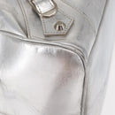 BALENCIAGA Grease Hand Bag Leather Silver 203249 Auth bs30812-10