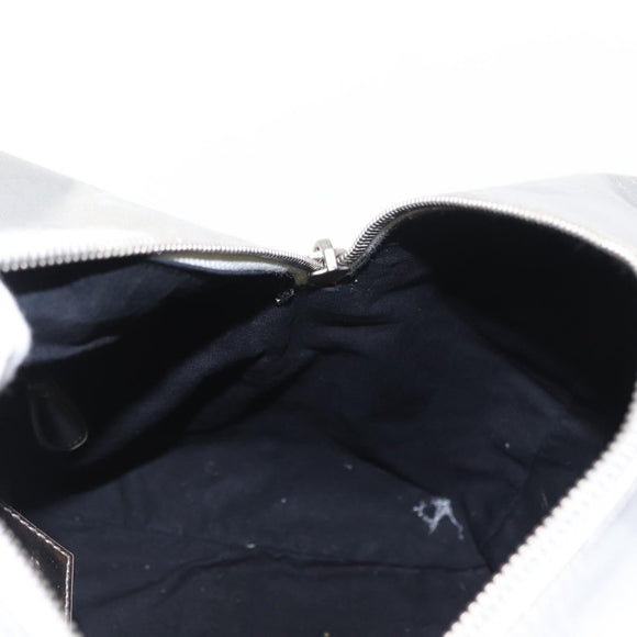 BALENCIAGA Grease Hand Bag Leather Silver 203249 Auth bs30812