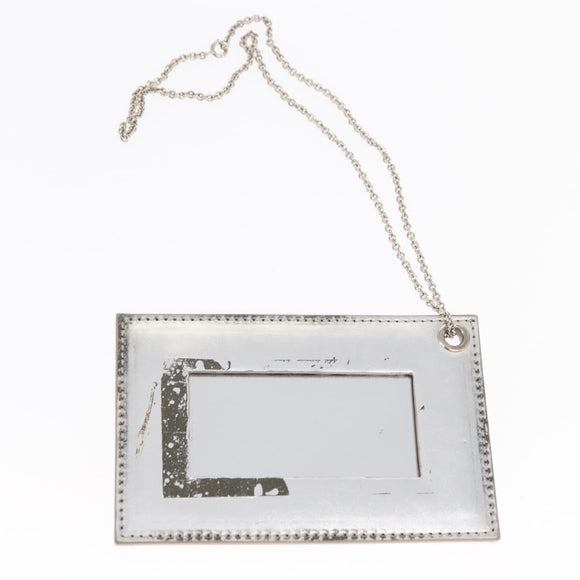 BALENCIAGA Grease Hand Bag Leather Silver 203249 Auth bs30812